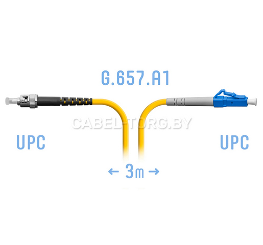 Патчкорд оптический LC/UPC-ST/UPC SM 3 м №1 - cabel-torg