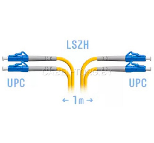 Патчкорд оптический LC/UPC-LC/UPC, SM(9/125), DX, 1м №1 - cabel-torg