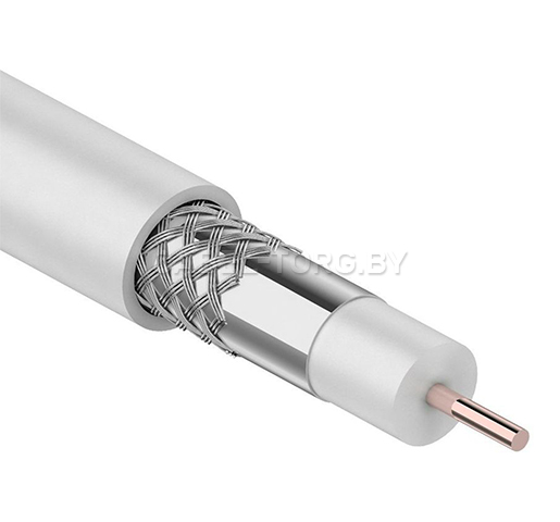 Кабель NETLAN коаксиальный, RG-6 (75 Ом), одножильный, CCS, внутренний, PVC нг(A), белый (305м) №1 - cabel-torg