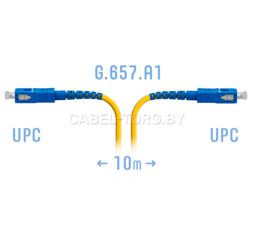 Оптический патчкорд SC/UPC SM G.657.A1-SX- 3.0 LSZH yellow 10m №1 - cabel-torg