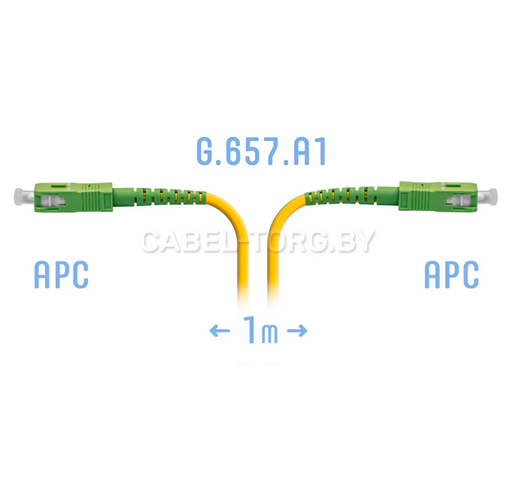 Патч-корд оптический SNR-PC SC/APC-SC/APC 3.0 mm 9/125 Simple LSZH (1m) №1 - cabel-torg