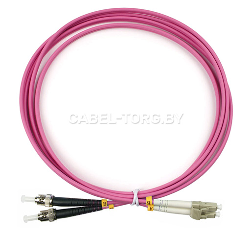 Патчкорд оптический LC/UPC-ST/UPC, MM(50/125), DX, 2м (OM4) №1 - cabel-torg