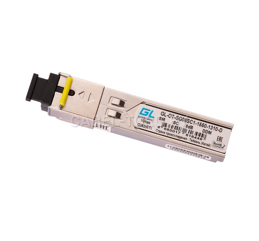 Модуль GIGALINK GL-OT-SG08SC1-1550-1310-D SFP, WDM, 155Mb/1,25Gb/s, одно волокно SM, SC, Tx:1550/R №1 - cabel-torg