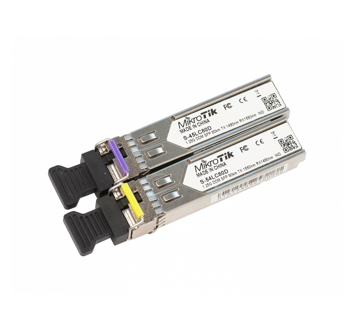 Пара модулей Mikrotik SFP оптический, 1.25G, дальность до 80км, 1490/1550нм. №1 - cabel-torg