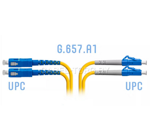 Патчкорд оптический SC/UPC-LC/UPC, SM(9/125), DX, 2м №1 - cabel-torg