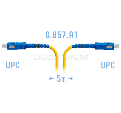 Патчкорд оптический SC/UPC SM G.657.A1 5 метров №1 - cabel-torg