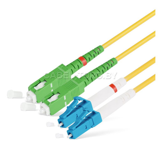 Патчкорд оптический SC/APC-LC/UPC, SM(9/125), DX, 0.5 м №1 - cabel-torg