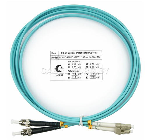 Патчкорд оптический LC/UPC-ST/UPC, MM(50/125), DX, 2м (OM3) №1 - cabel-torg