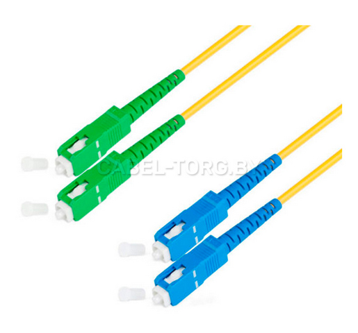 Патч-корд оптический SC/APC-SC/UPC SM  Duplex (3м). №1 - cabel-torg