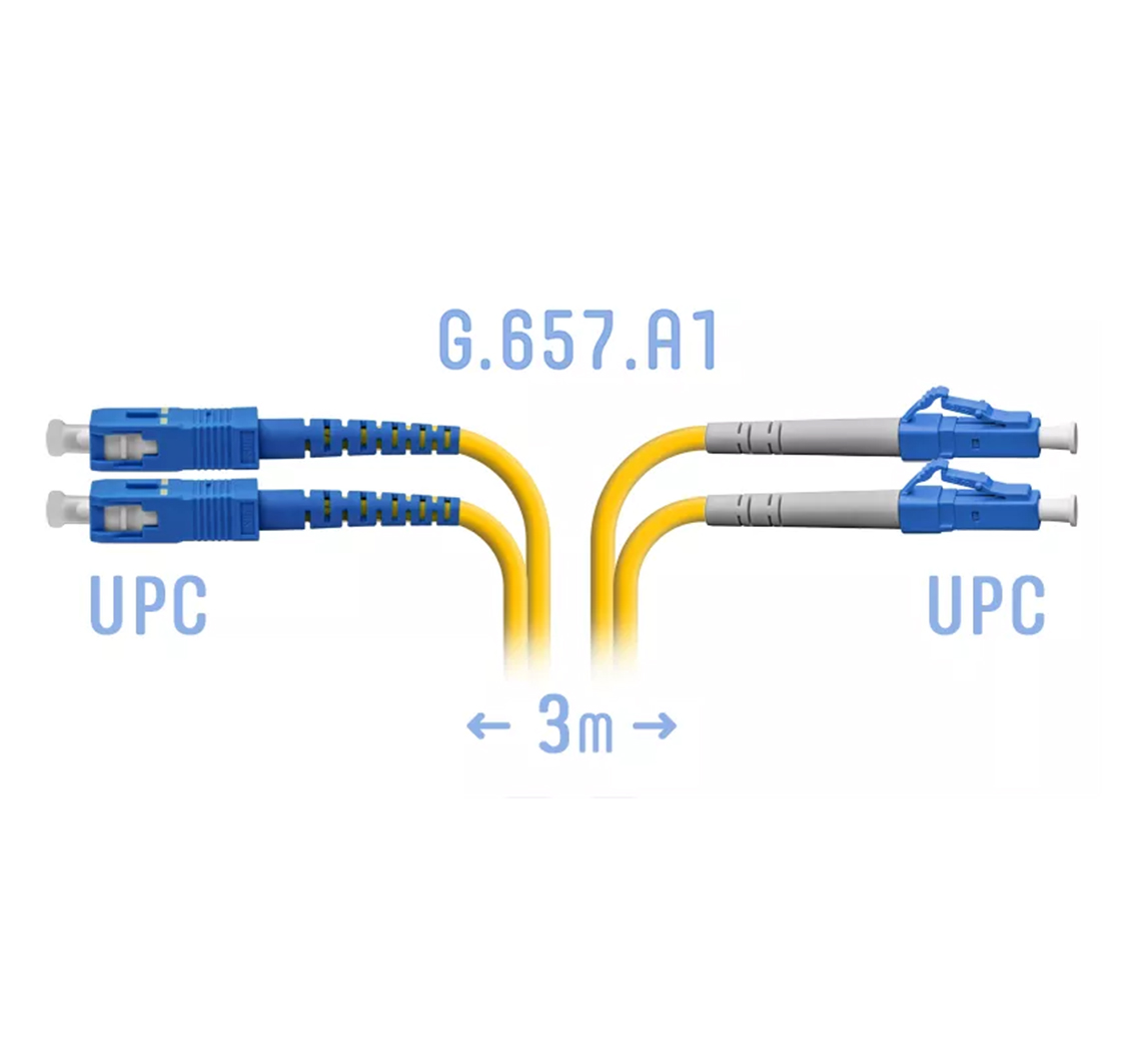 Патч-корд оптический SC/UPC-LC/UPC SM Duplex (3м). №1 - cabel-torg
