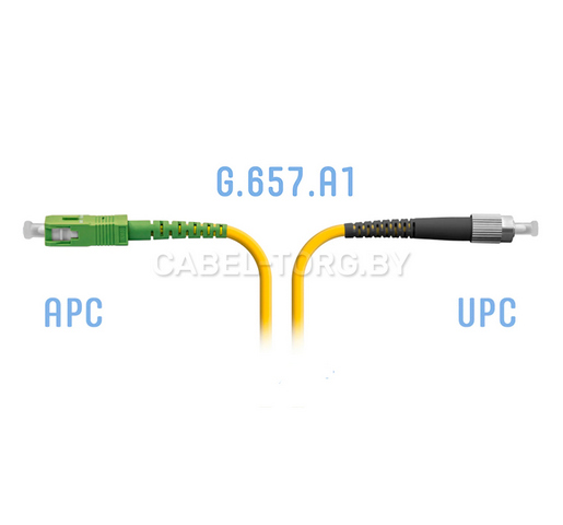 Патчкорд оптический армированный SC/APC-FC/UPC, SM(9/125), SX, 8м №1 - cabel-torg