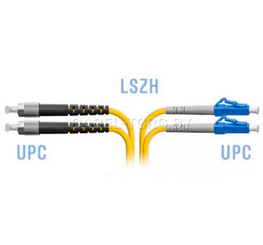 Патчкорд оптический FC/UPC-SC/UPC, SM(9/125), DX, 2м №1 - cabel-torg